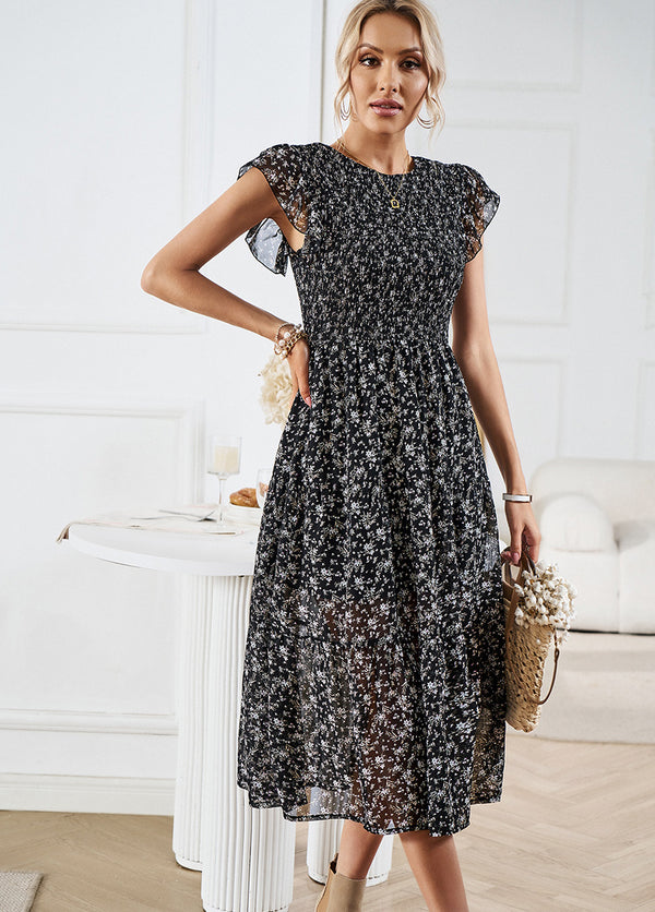 Floral Print Elegant Maxi Dress