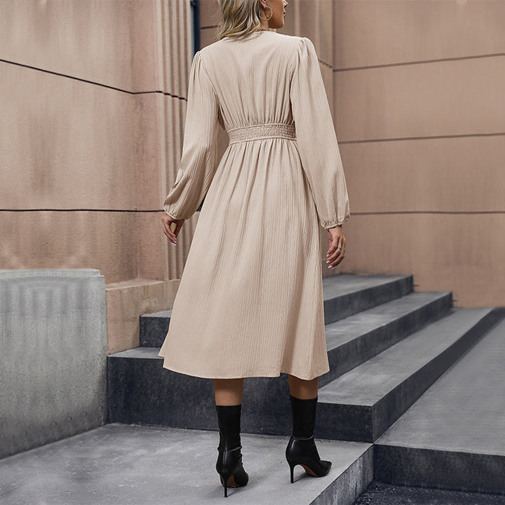 Long Sleeve Slit Midi Dress - ONEK