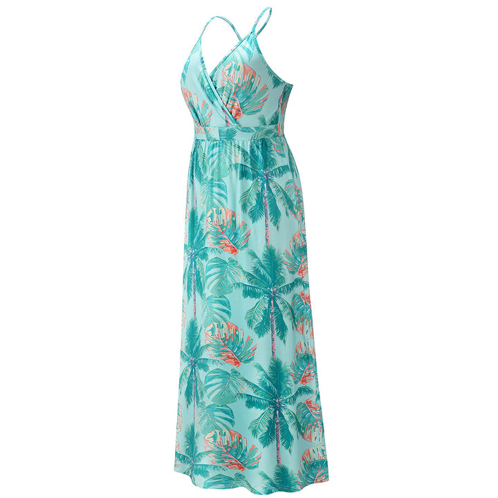 New Bohemian Floral Strap Maxi Dress Plus Size - ONEK