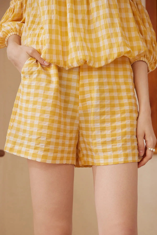 Plaid Pocket Straight Leg Shorts