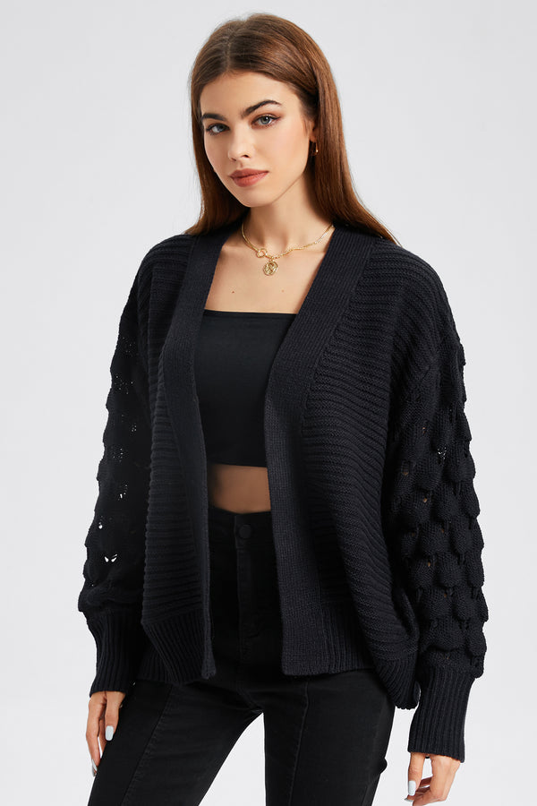 OL Hollow Out Drop Shoulder Cardigan