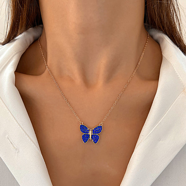 Full diamond butterfly necklace