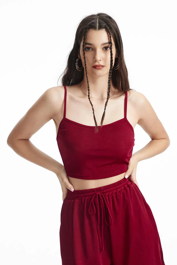 Backless Adjustable Straps Crop Cami Top