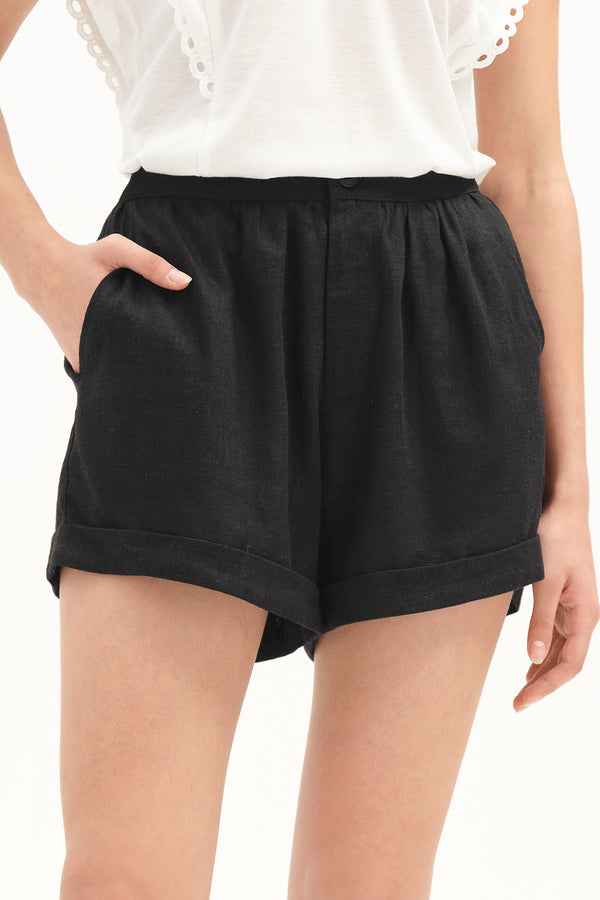 Wide Leg Button Front Zipper Shorts