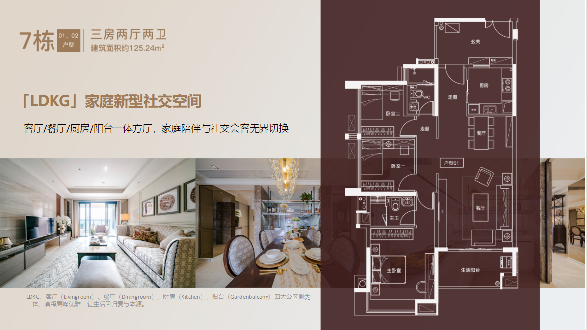 約 124㎡（約 37.5 坪）三房戶型圖